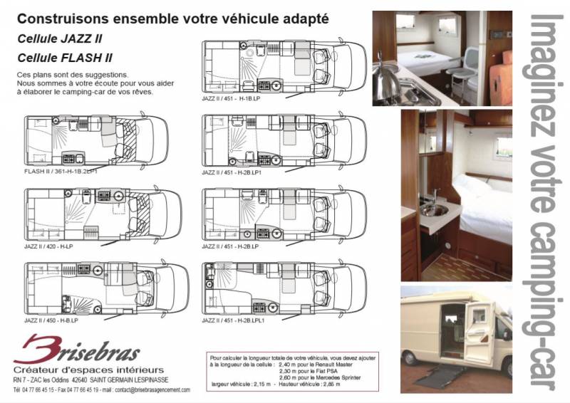 Aménagement de cellule pour camping-car adapté pour personnes à mobilité réduite